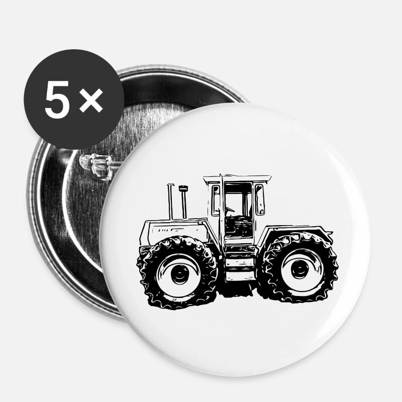 Rural Power Machine - Buttons small 1''/25 mm (5-pack) - white