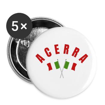 Acerra Crossed Italian Flags  - Buttons small 1''/25 mm (5-pack) - white - Front