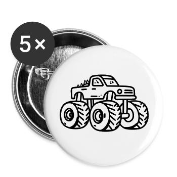 Monster truck - Buttons small 1''/25 mm (5-pack) - white - Front