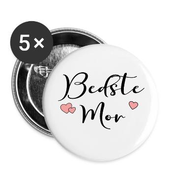 Dänemarks Beste Mama - Buttons klein 25 mm (5er Pack) - Weiß - Vorne