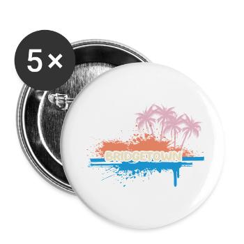 Palmen Bridgetown - Buttons klein 25 mm (5er Pack) - Weiß - Vorne