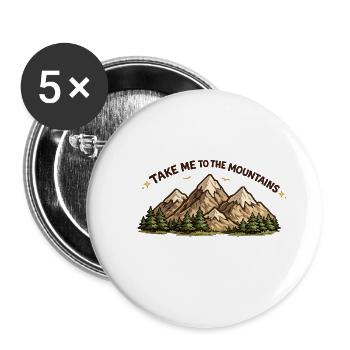 Take me to the Mountains - Buttons small 1''/25 mm (5-pack) - white - Front