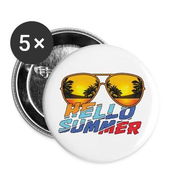 Hello Summer Sonnenbrillen Vibes - Buttons klein 25 mm (5er Pack) - Weiß - Vorne