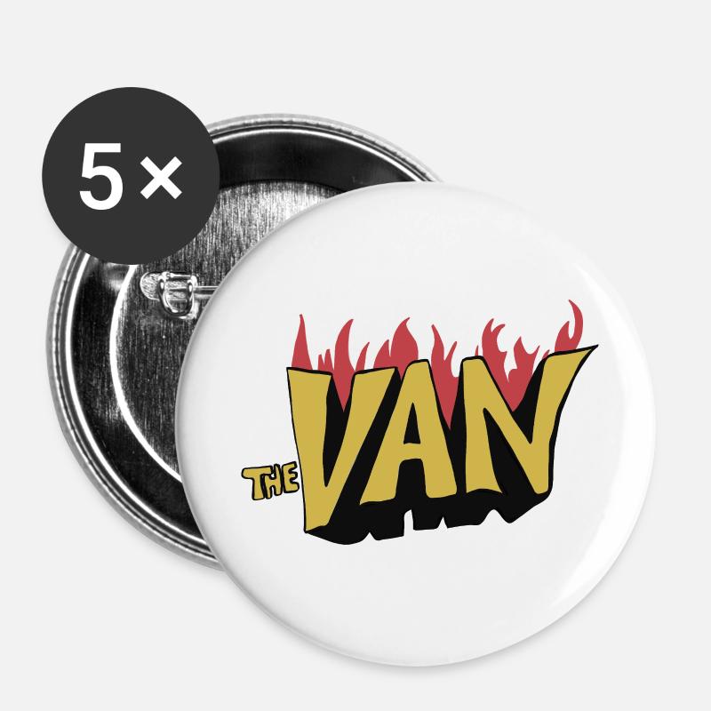 The Van Retro - Buttons small 1''/25 mm (5-pack) - white