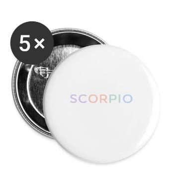 Pastell-Skorpion-Glyphen - Buttons klein 25 mm (5er Pack) - Weiß - Vorne