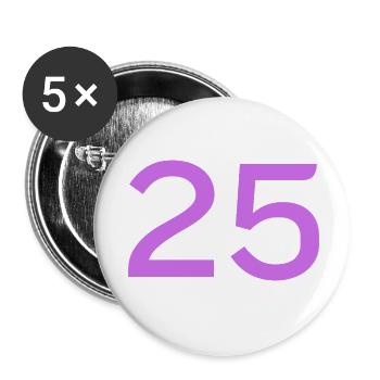 25 - Buttons klein 25 mm (5er Pack) - Weiß - Vorne