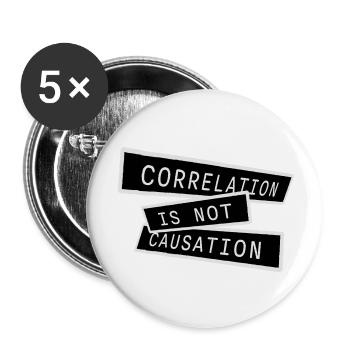 Correlation Is Not Causation Nerd Wissenschaft - Buttons klein 25 mm (5er Pack) - Weiß - Vorne