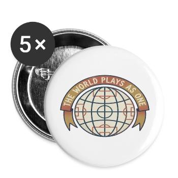 Vintage Globe Soccer Football Fan Retro Shirt - Buttons klein 25 mm (5er Pack) - Weiß - Vorne