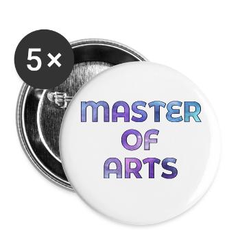 Abschluss Studium Master of Arts - Buttons klein 25 mm (5er Pack) - Weiß - Vorne