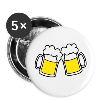 bier_2 - Buttons small 1''/25 mm (5-pack) - white - Front
