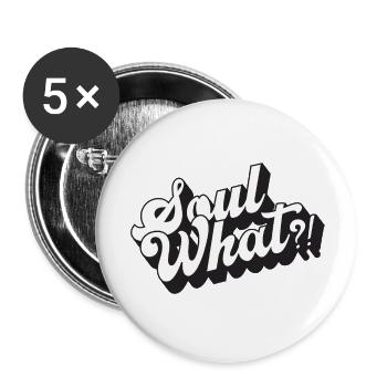 SoulWhat?! - Schwarzweiß-Logo - Buttons klein 25 mm (5er Pack) - Weiß - Vorne