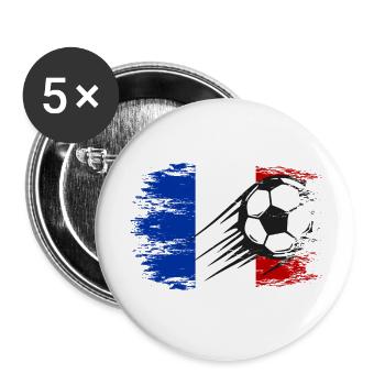 France flag football used - Buttons small 1''/25 mm (5-pack) - white - Front