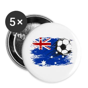 Australien Flagge Fußball used - Buttons klein 25 mm (5er Pack) - Weiß - Vorne