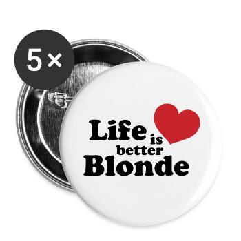 Blonde Life - Buttons klein 25 mm (5er Pack) - Weiß - Vorne