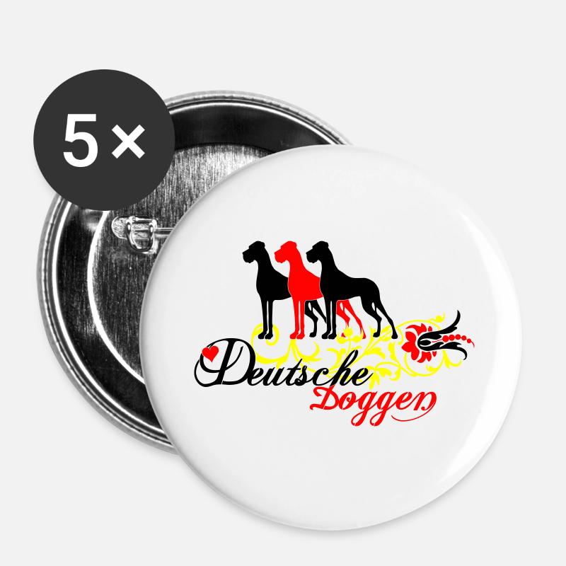 German mastiffs - Buttons small 1''/25 mm (5-pack) - white