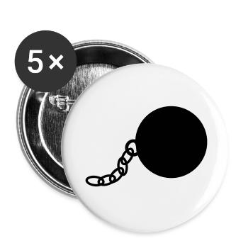 Boulet - Lot de 5 petits badges (25 mm) - blanc - Devant