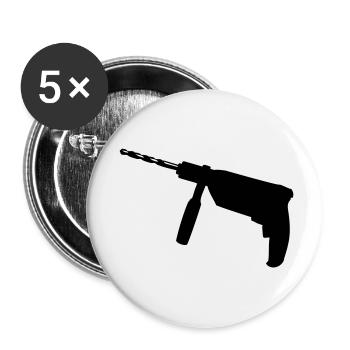 Bohrmaschine - Werkzeug - Buttons klein 25 mm (5er Pack) - Weiß - Vorne