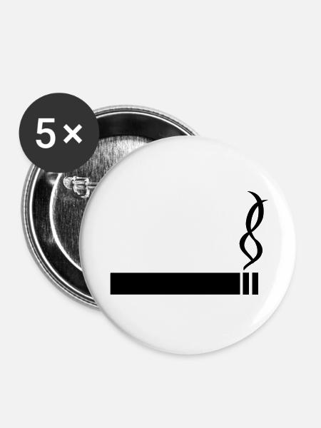 Zigarette - Buttons klein 25 mm (5er Pack) - Weiß