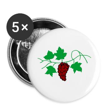Grapes - Buttons small 1''/25 mm (5-pack) - white - Front