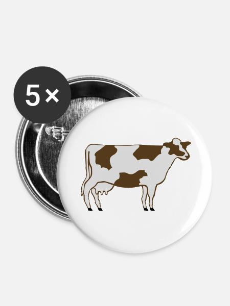 Milchkuh - Buttons klein 25 mm (5er Pack) - Weiß