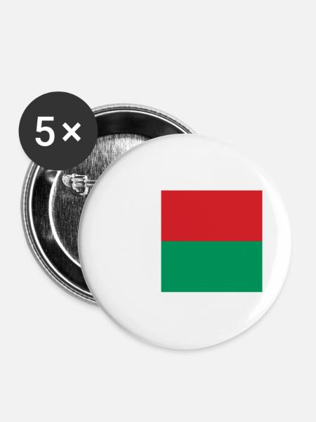 Madagaskar - Buttons klein 25 mm (5er Pack) - Weiß