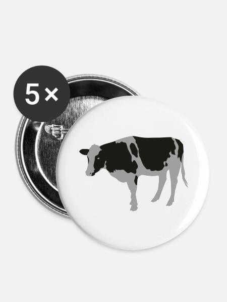 cow - Buttons klein 25 mm (5er Pack) - Weiß