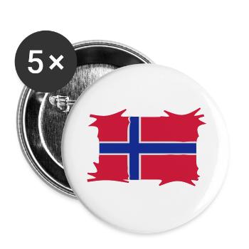 norwegen3 - Buttons klein 25 mm (5er Pack) - Weiß - Vorne