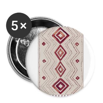 Tapis marocain dessiné à la main - Lot de 5 petits badges (25 mm) - blanc - Devant