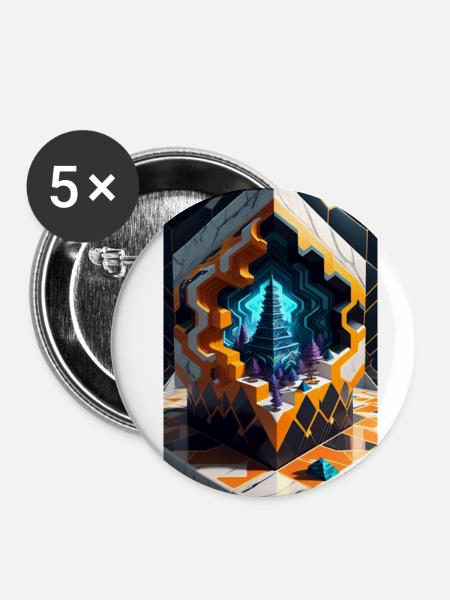 Kosmische Elemente - Buttons klein 25 mm (5er Pack) - Weiß
