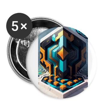 Mystical Forms - Buttons small 1''/25 mm (5-pack) - white - Front