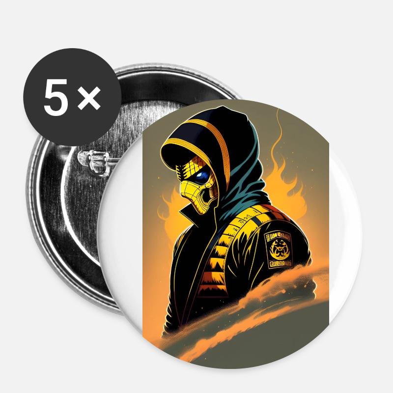 Snake - Buttons klein 25 mm (5er Pack) - Weiß