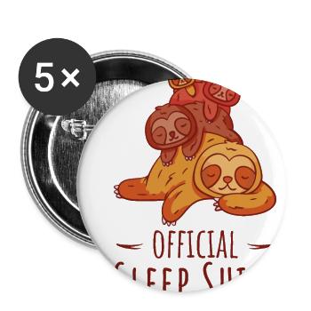 Sloth Official Sleep Shirt for Fans of Sloths - Buttons small 1''/25 mm (5-pack) - white - Front