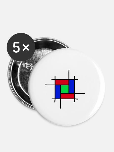 moderne Kunst - Buttons klein 25 mm (5er Pack) - Weiß