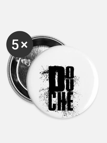 douchebag - Warmduscher - Buttons klein 25 mm (5er Pack) - Weiß