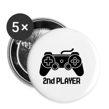 Second Player Game - Buttons small 1''/25 mm (5-pack) - white - Front