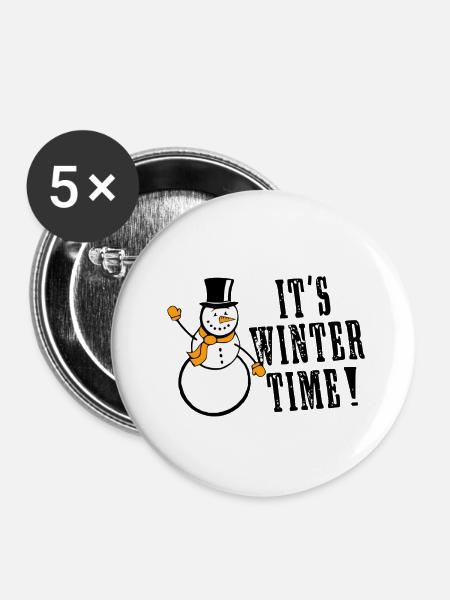 It s Winter Time - Buttons klein 25 mm (5er Pack) - Weiß