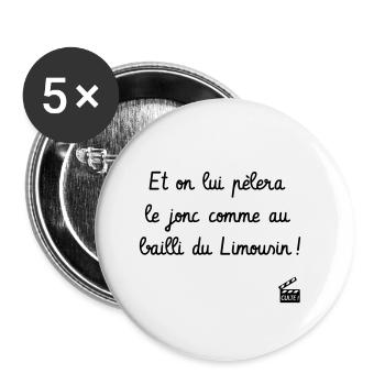 Les Visiteurs : Réplique culte - Humour noir - Lot de 5 petits badges (25 mm) - blanc - Devant