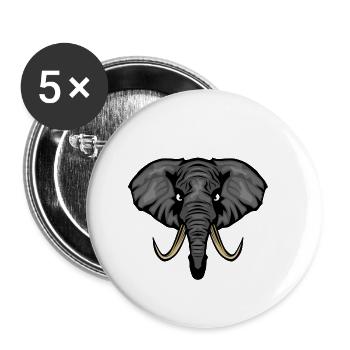 elephant elefant trompe corne oreille logo 4 o - Lot de 5 petits badges (25 mm) - blanc - Devant