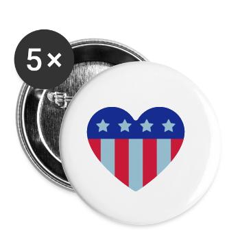 Dear USA - Buttons small 1''/25 mm (5-pack) - white - Front
