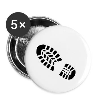 Fußabdruck - Buttons klein 25 mm (5er Pack) - Weiß - Vorne