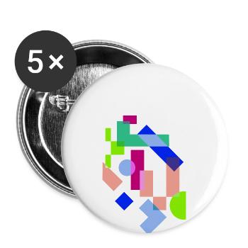 art - Lot de 5 petits badges (25 mm) - blanc - Devant