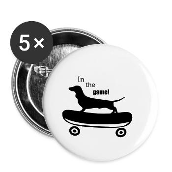 Hund Skateboard In the game! funny cool design - Buttons klein 25 mm (5er Pack) - Weiß - Vorne