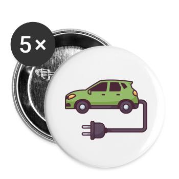 Elektrisches Fahrzeug - Buttons klein 25 mm (5er Pack) - Weiß - Vorne