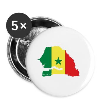 Sénégal - Lot de 5 petits badges (25 mm) - blanc - Devant