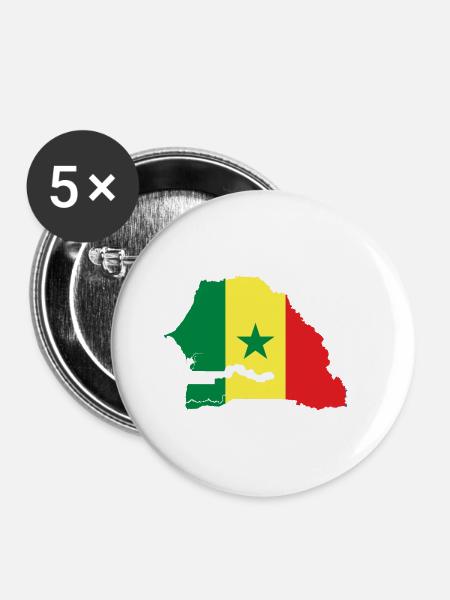Senegal - Buttons klein 25 mm (5er Pack) - Weiß