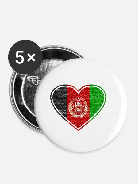 Afghanistan Asien Geschenkidee - Buttons klein 25 mm (5er Pack) - Weiß