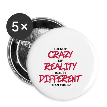 I'm not crazy... - Buttons klein 25 mm (5er Pack) - Weiß - Vorne