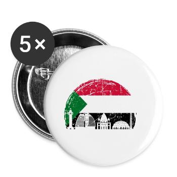 Soudan Afrique Idée cadeau - Lot de 5 petits badges (25 mm) - blanc - Devant