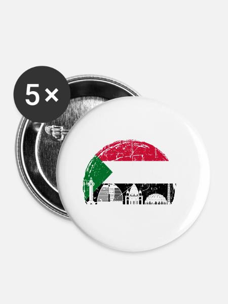 Sudan Afrika Geschenkidee - Buttons klein 25 mm (5er Pack) - Weiß