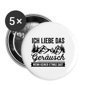 Wandern Ich Liebe Das Geräusch Wenn Keiner Etwas S - Buttons klein 25 mm (5er Pack) - Weiß - Vorne